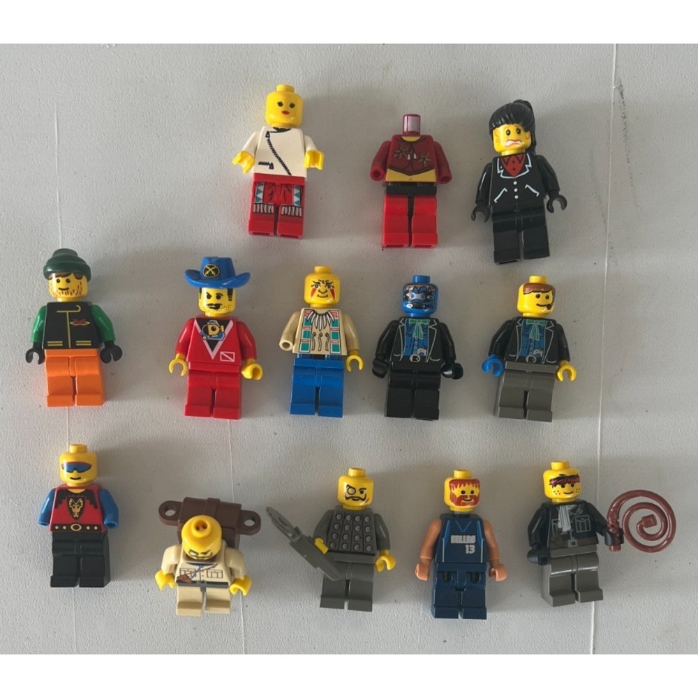 Lot of 13 Used LEGO Minifigures Mixed Western Sports Cowboy NBA Incomplete